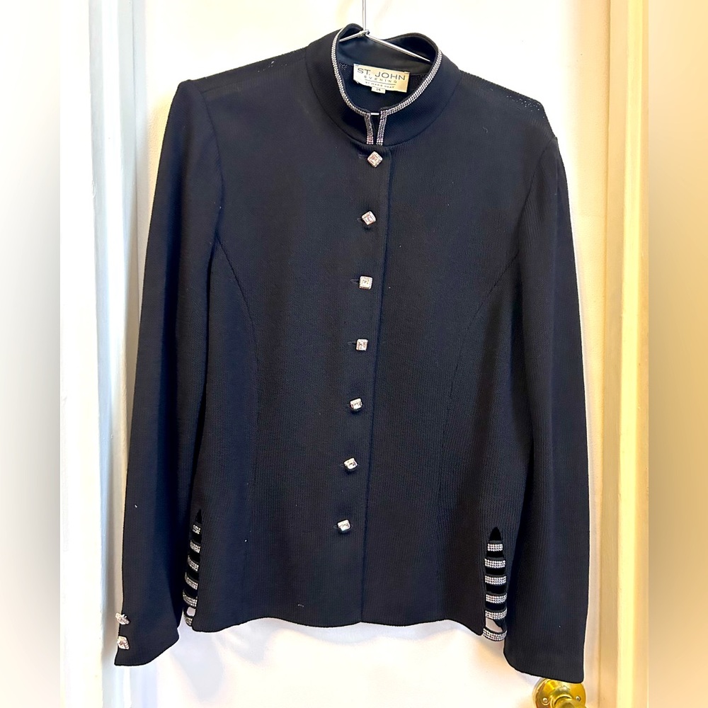 St. John Evening label black crystal embellished jacket